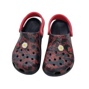 Crocs Black & Red Pirates Of The Caribbean Design Size W=8-9/ M=6-7  4626-2880